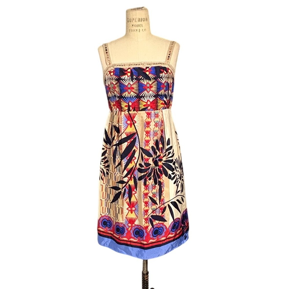 Muse Silk Boho Sun Dress Anthro Y2K Style Resort Vacation Women Size 4